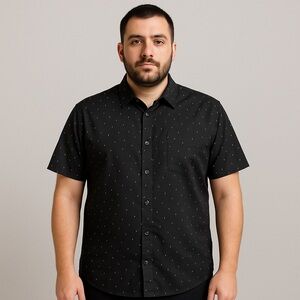 H&M Black Casual Button Down Shirt Soft Knit NWOT